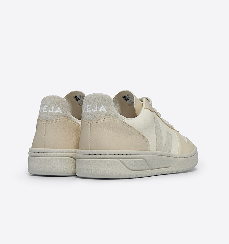 veja baskets v-10 cuir beige vx0503673 Back view