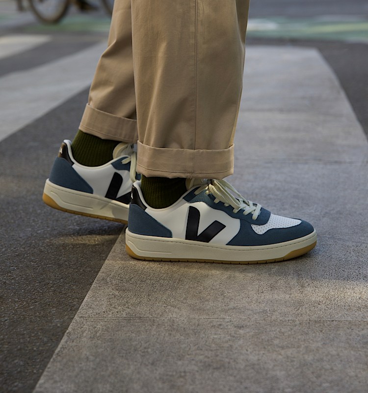 veja baskets v-10-prime cuir bleu vi0220863