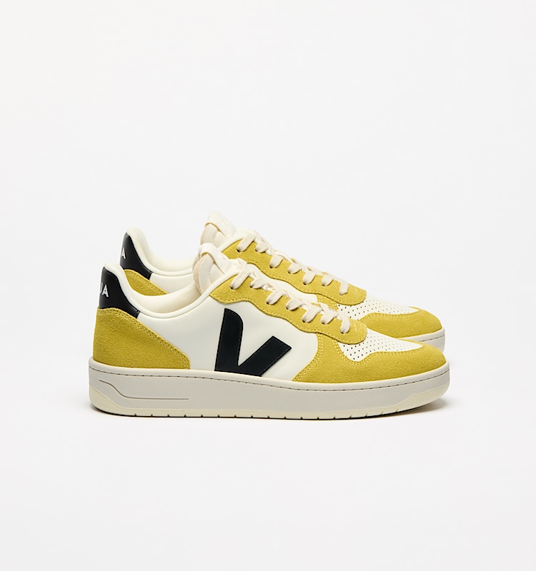 veja baskets v-10-prime cuir jaune vi0220502 Lateral view