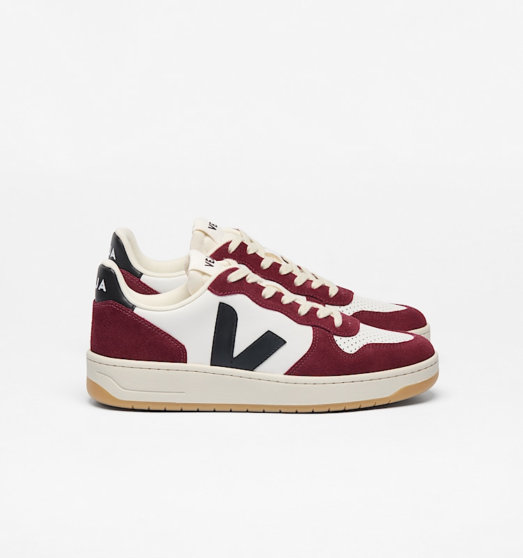 veja baskets v-10-prime cuir rouge vi0220864 Lateral view