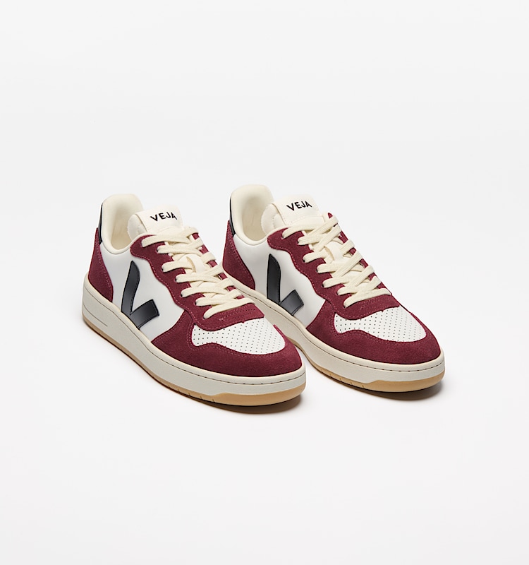 veja baskets v-10-prime cuir rouge vi0220864 Top view