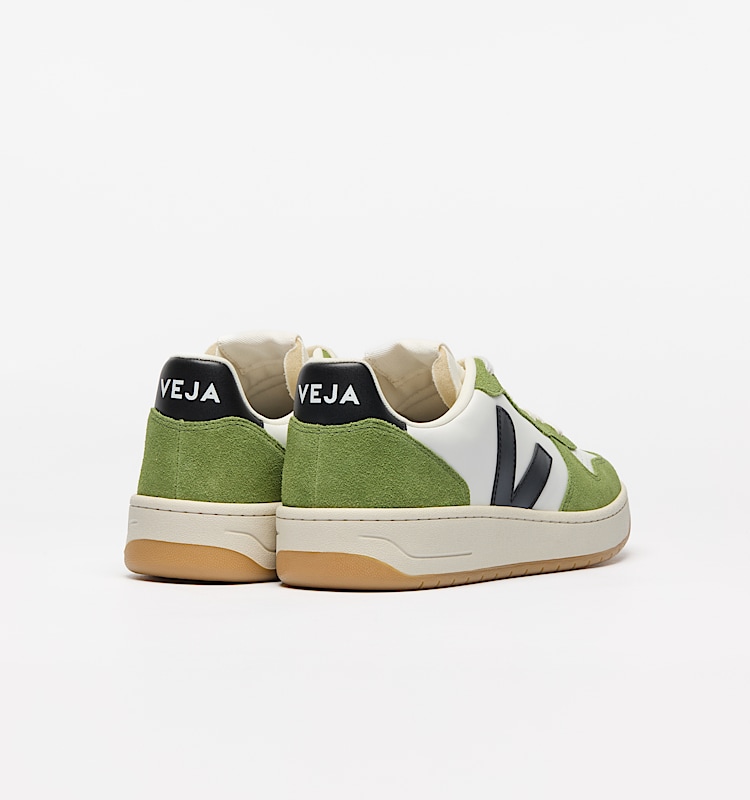 veja baskets v-10-prime cuir vert vi0220866 Back view