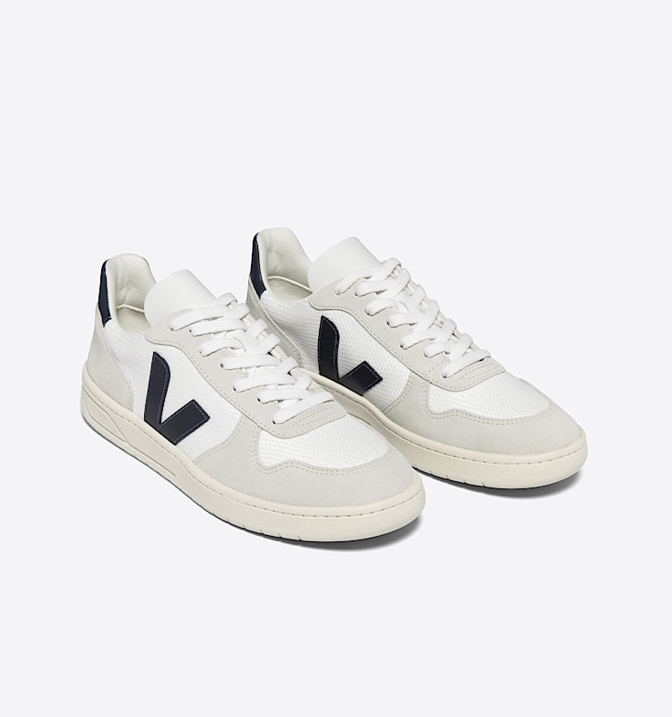 veja baskets v-10 recycl&eacute; blanc vx0101380 Top view