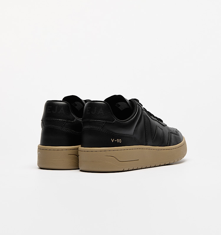 veja baskets v-90 cuir noir vd2003896 Back view
