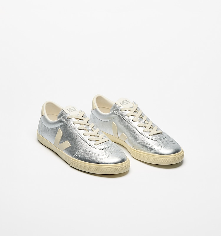 veja baskets volley cuir argente vo2020749 Top view