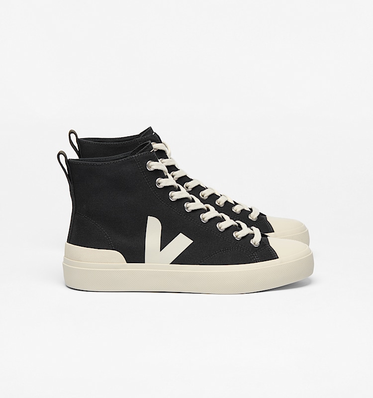 veja baskets wata-ii coton-biologique noir pa0101397 Lateral view