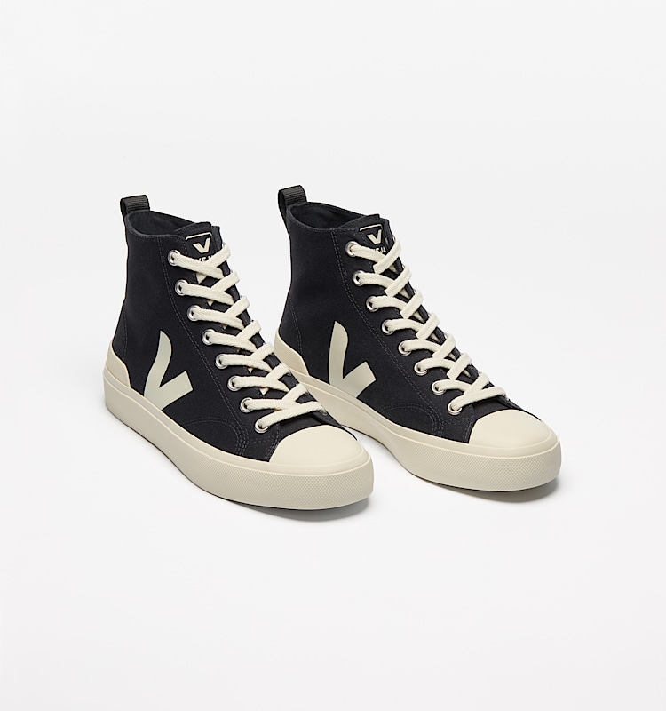 veja baskets wata-ii coton-biologique noir pa0101397 Top view