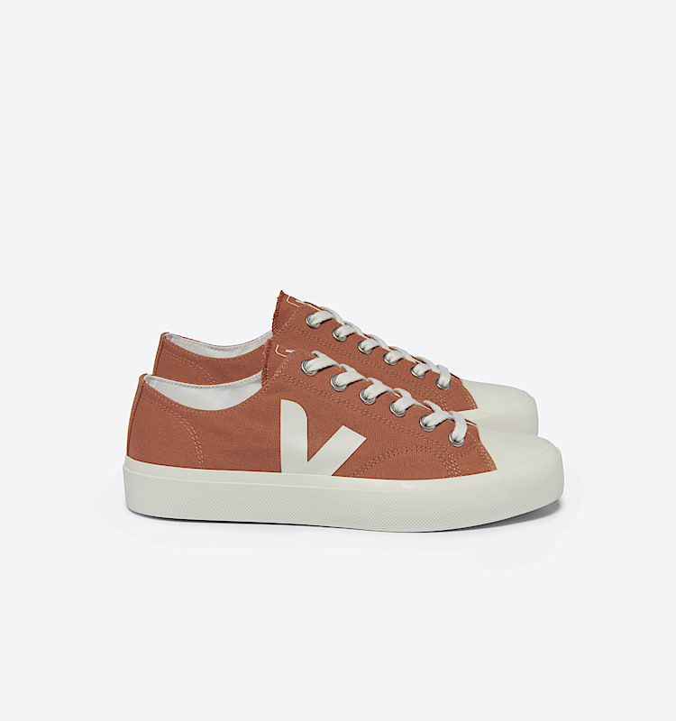 veja baskets wata-ii-low coton-biologique orange pl0103513 Lateral view